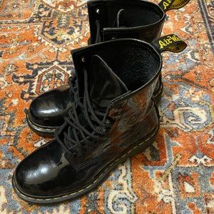 Doc Marten 1460 patent leather lace up boots